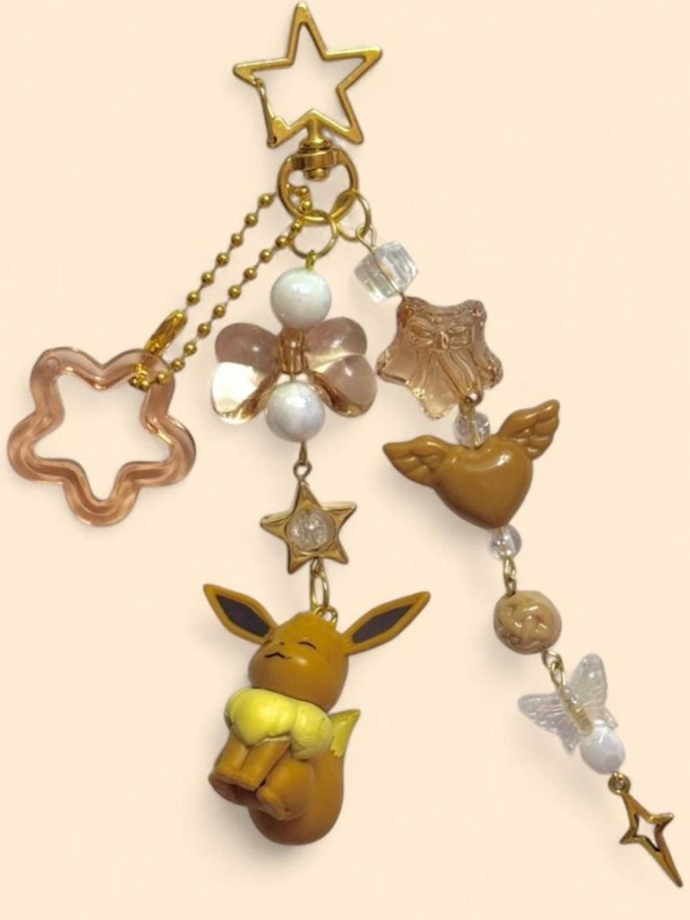 Pokemon Keychain Charm Cute Handmade Kawaii Beaded Bag Charm Gift Eevee